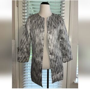 Chico's Silver and Black Striped Jacket
